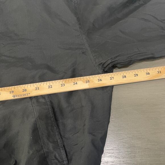 VTG 90s Bogari 100% Silk Full Zip Black Bomber Jacket Men's Sz L Hipster Goth - Picture 7 of 7